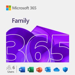 Microsoft 365 Family – 6 Devices- up to 6 TB of cloud storage (1 TB per person)- Advanced security - Innovative apps with AI - 12-Month Subscription - Windows/Mac (Email delivery in 2 hours-No CD)