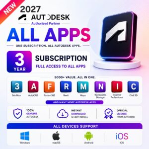 Auto Desk (2027 with Advance Ai) All 60+ Apps 3 Years License Maya, Revit, Fusion 360, Autocad Lt, 3Ds Max, Inventor, Civil 3D, Navisworks, and more | Unlimited Reinstallation & Online Updates (100% Genuine from Official Website, Bind your Own Account) (A