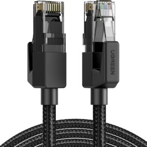 UGREEN Cat 6 Ethernet Cable, 1000Mbps Gigabit High Speed Braided Shielded Network Cord for PS5 PS4 Xbox One WiFi Extender TV Box Switch Router 5M
