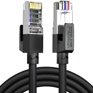 FEDUS 1000 MBPS 1 Meter High Speed RJ45 Cat5e Ethernet Patch Cable LAN Cable Internet Network Computer Cable Cord High Speed Gigabit Category 5 Wires for Modem, Router, Camera, LAN ADSL BLACK