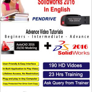 Veer Tutorial Autocad 2016 + Solidworks 2016 Video Training (1 Pen Drive, 22 Hrs, 190 Hd Videos) In English