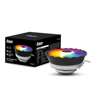 Foxin FCF 002 CPU Cooling Fan with Rainbow LED | CPU Cooler 120mm RGB Fan | Hydramatic Bearing | 1500 RPM & Airflow 48 CFM | 3-Pin | Compatible with Intel LGA1700/115X/1200 & AMD AM2/AM3/AM4/AM5