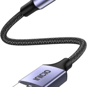 INICIO USB External Sound Card Adapter Cable 20cm [ Plug & Play NOT for TV/CAR ] 2 in 1 USB to 3.5mm Headphone and Microphone Jack CTIA Audio Mic Stereo for Windows Mac Linux PC Laptops Desktops PS4
