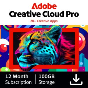 Adobe Creative Cloud Pro | Graphic Design Software | AI Powered Features | Vector Illustration, Layout & Image Editing | 12-Month Subscription | PC/Mac | Email Delivery