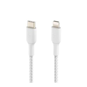 Apple Certified Braided Lightning to USB-C Charge and Sync Data Cables, 3.3 Feet / 1M, White