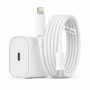 20W Type C Charger with USB C to Lightning Cable [2Yrs Warranty] PD 3.0 Fast Charging Adapter Compatible with iPhone 14/13/12/11/X/Mini/Pro/Pro Max Series & More, BIS Certified Wall Charger 25W