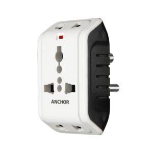 by Panasonic 6A 3 Pin Multiplug Travel Adapter with Universal Socket | 3 Pin Multi Plug Universal Socket (White)