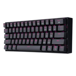 K630 Dragonborn 60% Wired Pink Single Lighting Gaming Keyboard, 61 Keys Compact Mechanical Keyboard with Brown Switch, Pro Driver Support, Black