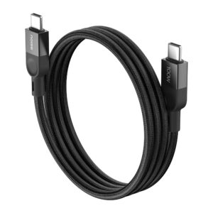 Power Series 100W USB C to USB C Cable | 5A PD Fast Charging | Self-Winding | 1M Braided | 50x Durable | 480Mbps Speed | Cable for iPhone, Android, MacBook & Tablets (Black)
