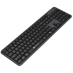 Akshr Prime Wireless Keyboard with Bluetooth + 2.4 GHz USB Receiver, Rechargeable Battery, Height Adjustment, Multimedia Hotkeys with Numpad, for Laptop, PC, Smartphone, Tablet(Black)