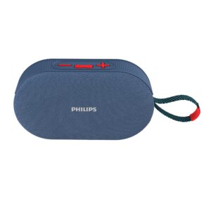 Audio TAS1400BL Wireless Bluetooth Speaker with Deep Bass, Passive Radiator, 12W Sound Output, 1200mAh Rechargable Battery, RGB Light Modes, 10H Playtime, Supports TF/USB/BT Modes (Blue)