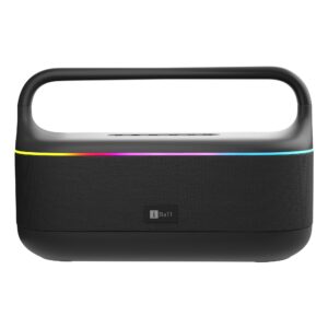 Dhun 180 Portable Bluetooth Speaker, 50W RMS, 5Hrs Playback, Dual Drivers, Dual EQ, Metal Handle, Powerful BASS, TWS Support, RGB Lights, Fabric Finish, Type-C, Call Function (Black)