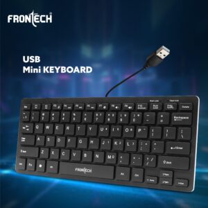 Wired Mini Keyboard | Membrane Keys with Retractable Stands | USB Plug & Play | Ergonomic & Comfortable Design | 1 Year Warranty (KB-0041, Black)