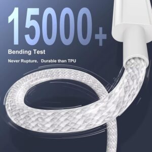 Braided USB-C to Compatible with Lightning Fast Charging Cable Compatible for iPhone 14, 13, 12,11, X, 8, 7, 6, 5, iPad Air, Pro, Mini, iPad Blue Color