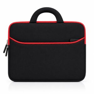 Laptop Sleeve Bag for 14 Inch Laptop | Neoprene Laptop Carrying Case with Handle & Front Zipper Pocket | Protective Computer Bag for Office, College & Travel | Black