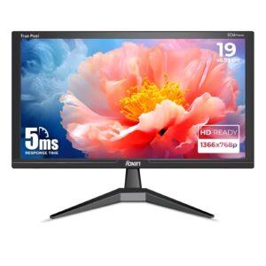 Crystal 19 Inch (46.99 cm) Crystal Flat LED Monitor | True Pixel HD Display, 1366x768p, 16.7M Colors, 5ms, 60Hz | HDMI & VGA Ports | Wall Mountable | Desktop/Office/CCTV Use | 1 Year Warranty