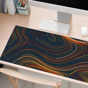 Extended XXL Gaming Mouse Pad | Large Desk Mat for Keyboard & Mouse | Non-Slip Rubber Base | Waterproof Surface | Office, Gaming & Workstation Desk Protector (Topography Multicolor)
